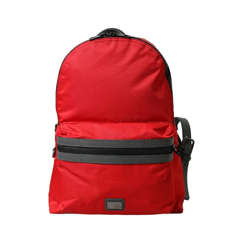 Dolce & Gabbana Elegant Red Nylon-Leather Backpack