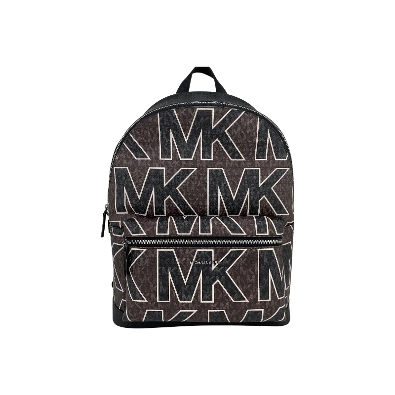 Michael Kors Cooper Large Brown Signature PVC Graphic Logo Backpack Bookbag Bag