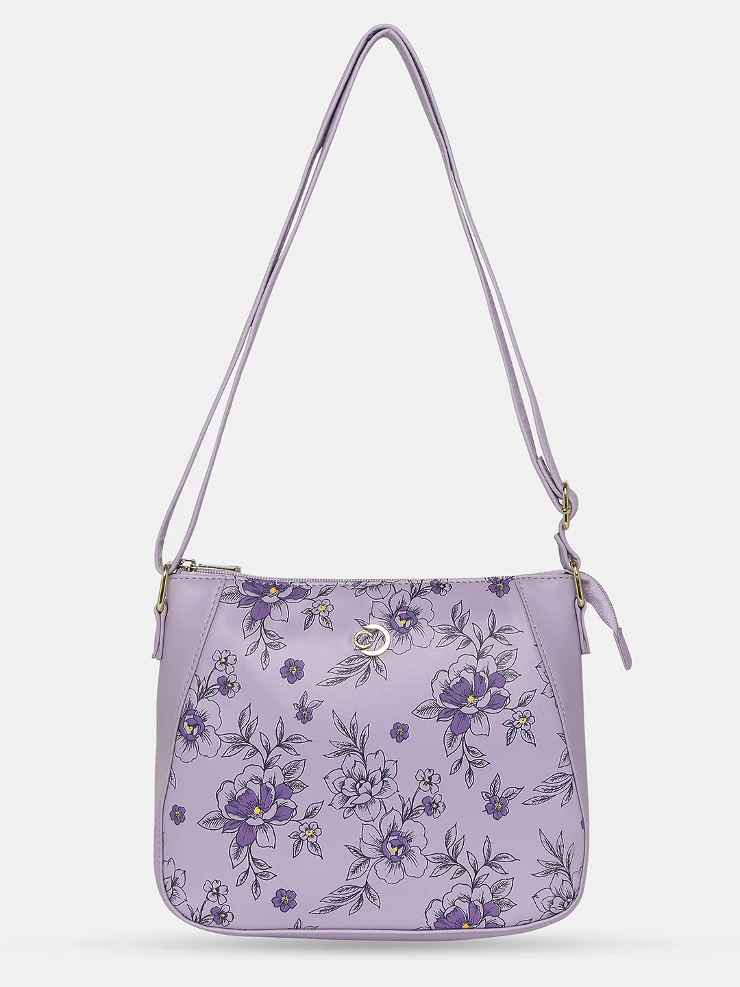 Caprese Snow Sling Medium Printed Women'S Handbag Lavender