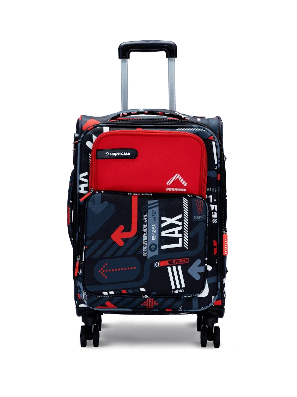 uppercase JFK Small Cabin 56cms Combination Lock Soft Trolley Bag Red