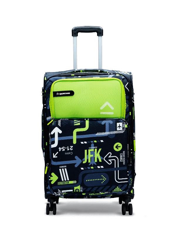 uppercase JFK Large Check in 77cms Combination Lock Soft Trolley Bag Green