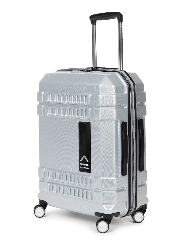 uppercase Bullet Medium Check in 66cm TSA Lock 8 Wheels Hard Trolley Bag Silver