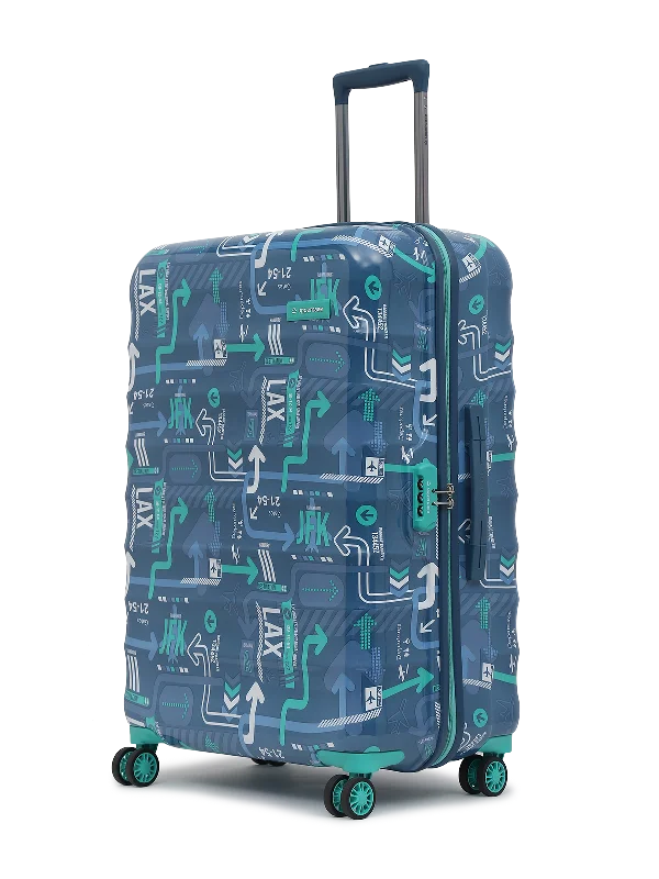 uppercase JFK Large Check-in 76cm Combination Lock 8 Wheel Hard Trolley DenimBlue