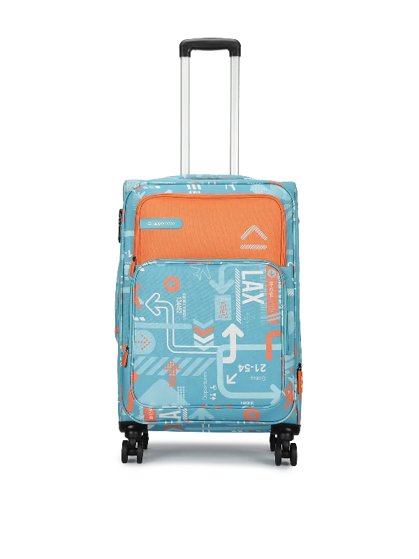 uppercase JFK Medium Check in 68cms Combination Lock Soft Trolley Bag Teal Blue