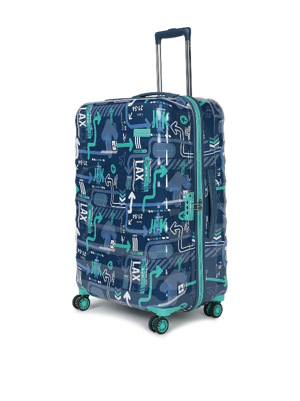 uppercase JFK Plus Large Check in 77cm TSA Lock, Hard Trolley Denim Blue