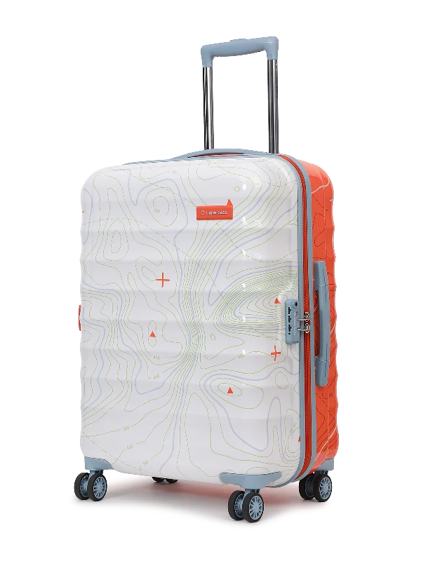 uppercase Topo Medium Check-in 66cm TSA Lock 8 Wheel Hard Trolley Bag OrangeWhite