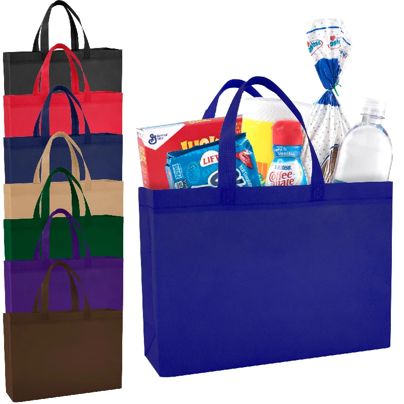 14-Inch Reusable Grocery Shopping Tote Bag - 8 Colors