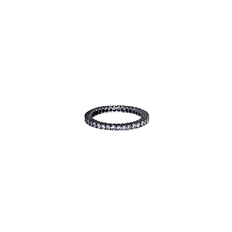 18 Karat White Gold Black Rhodium Diamond Band