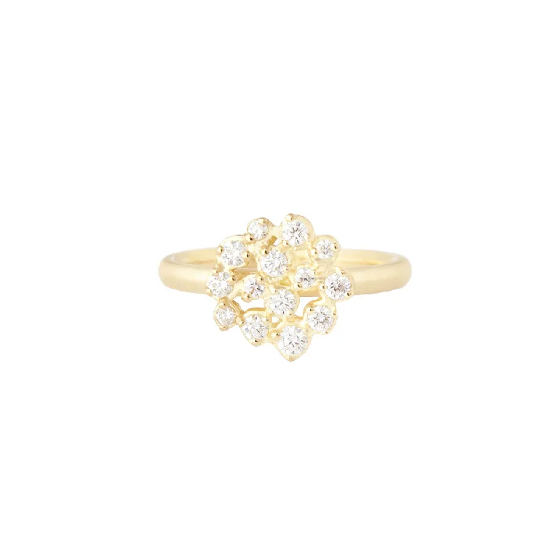 18 Karat Yellow Gold Diamond Festival Ring