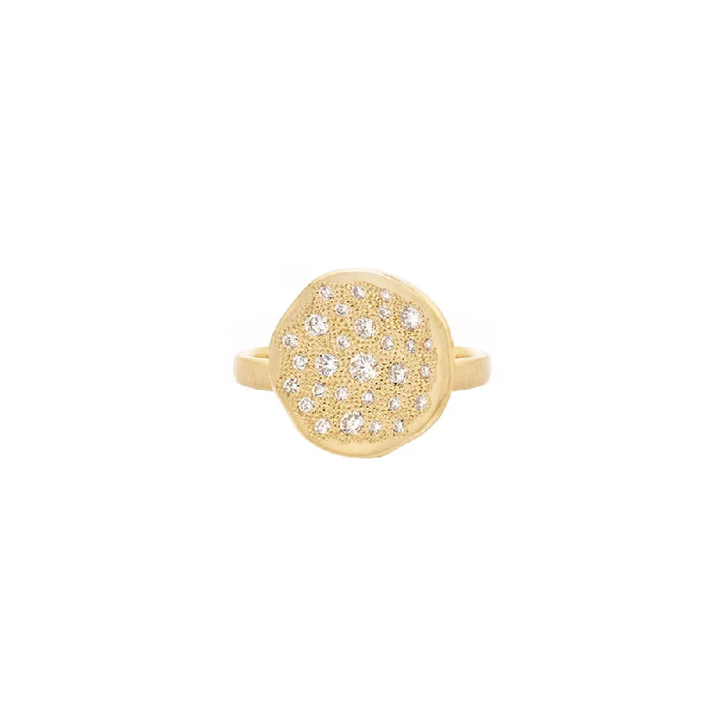 18 Karat Yellow Gold Diamond Stardust Ring