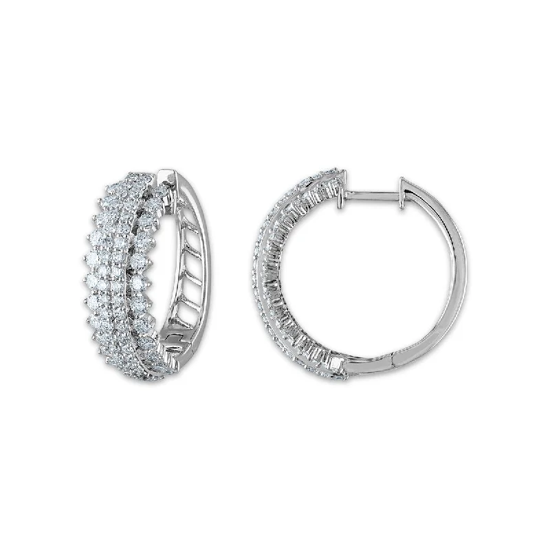 Signature EcoLove 2 CTW Lab Grown Diamond Hoop Earrings in 14KT White Gold