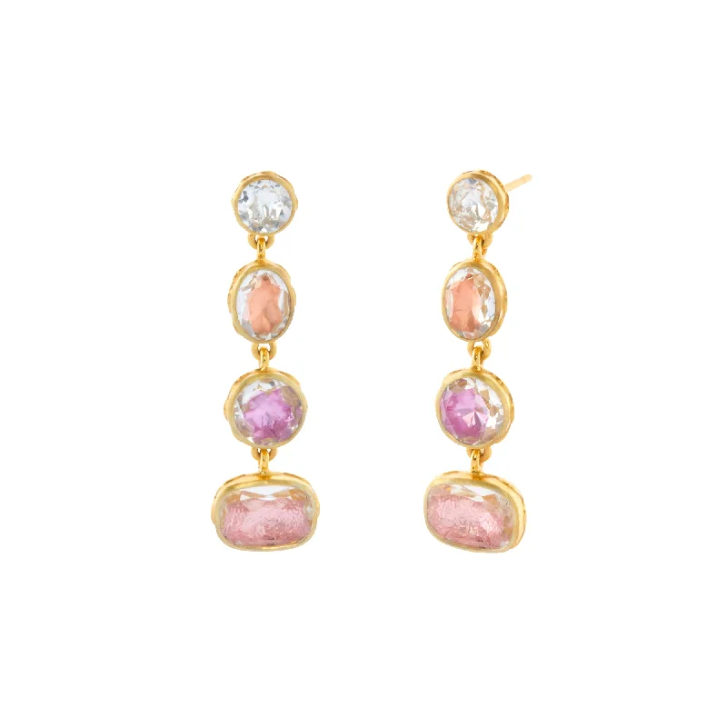 Drop Catherine Earrings - White Quartz