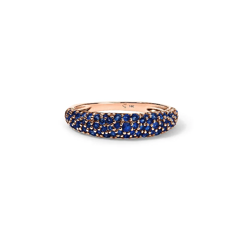 Blue Sapphire Pave Stack Ring