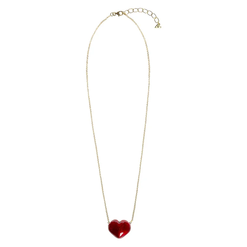 Red Bubble Heart Necklace