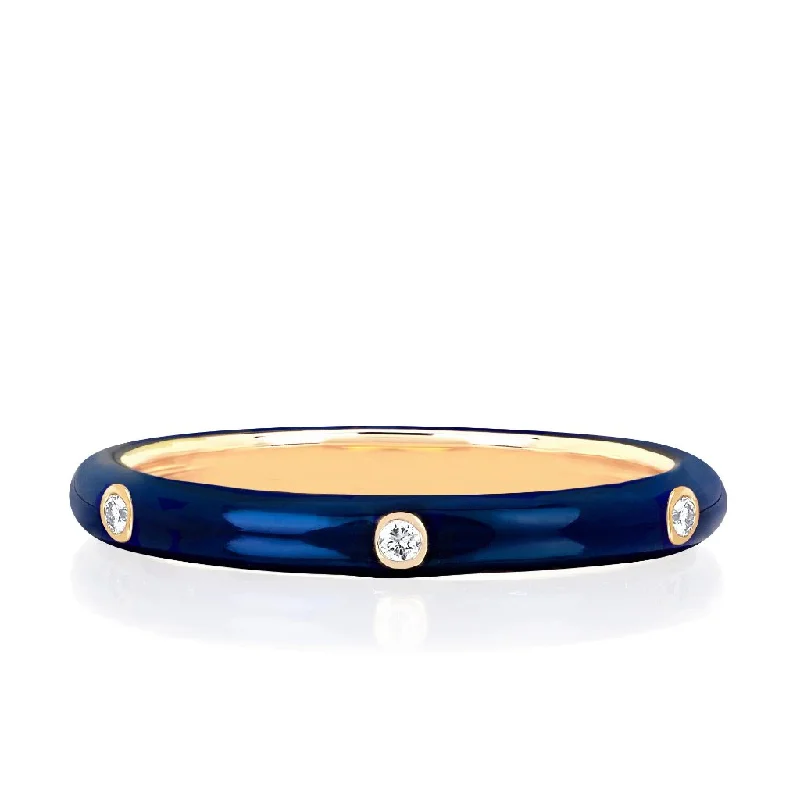 14K Yellow Gold / Navy