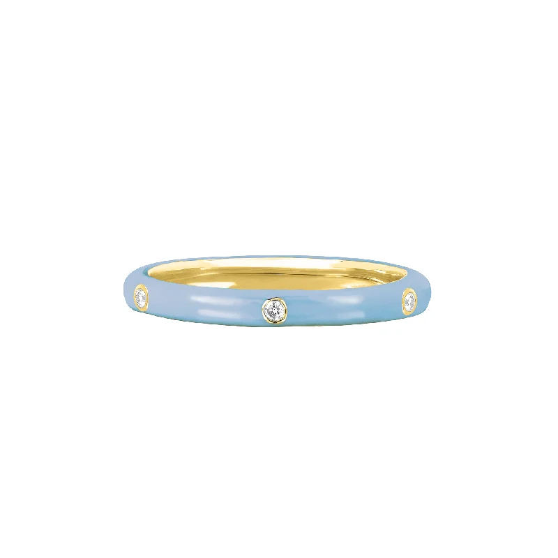 14K Yellow Gold / Baby Blue