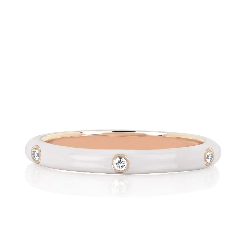 14K Rose Gold / White