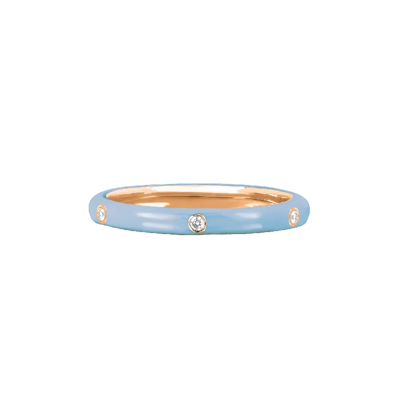 14K Rose Gold / Baby Blue