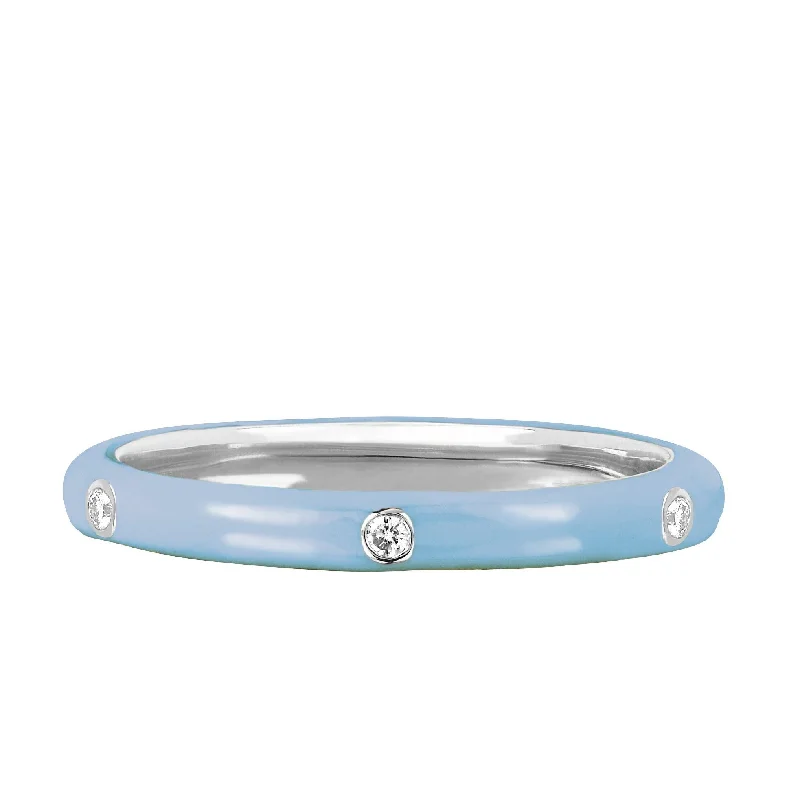 14K White Gold / Baby Blue