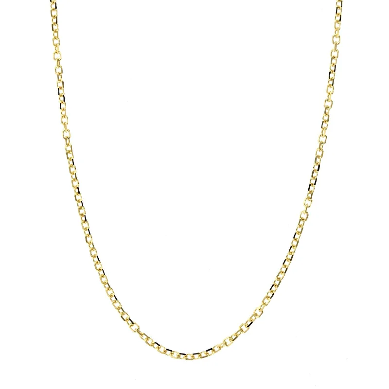 14K Yellow Gold Diamond Cut Cable Chain