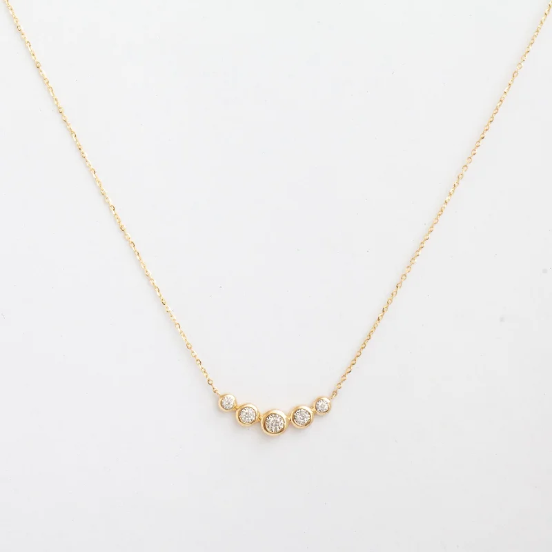 Five Round Diamond Bezel Necklace