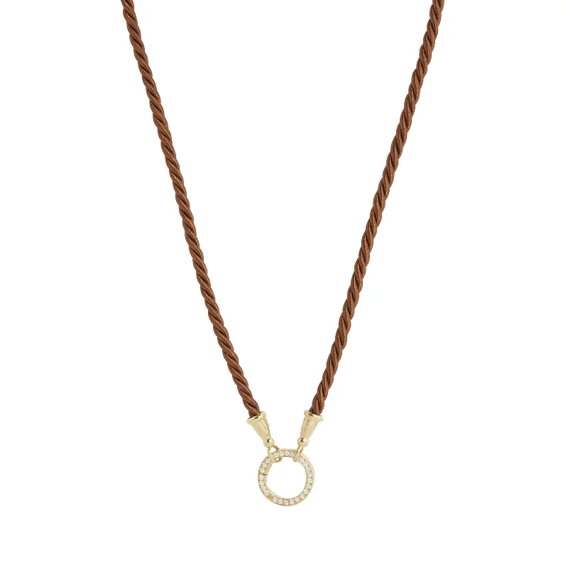 Brown Chord Clasp Necklace