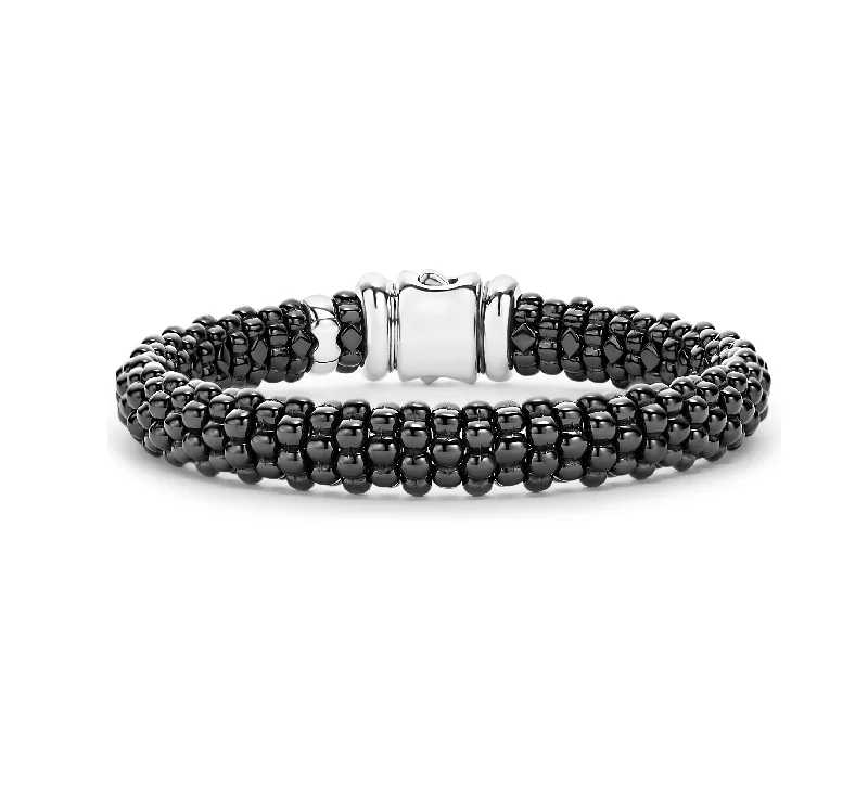 LAGOS Black Caviar Ceramic Beaded Bracelet in Black