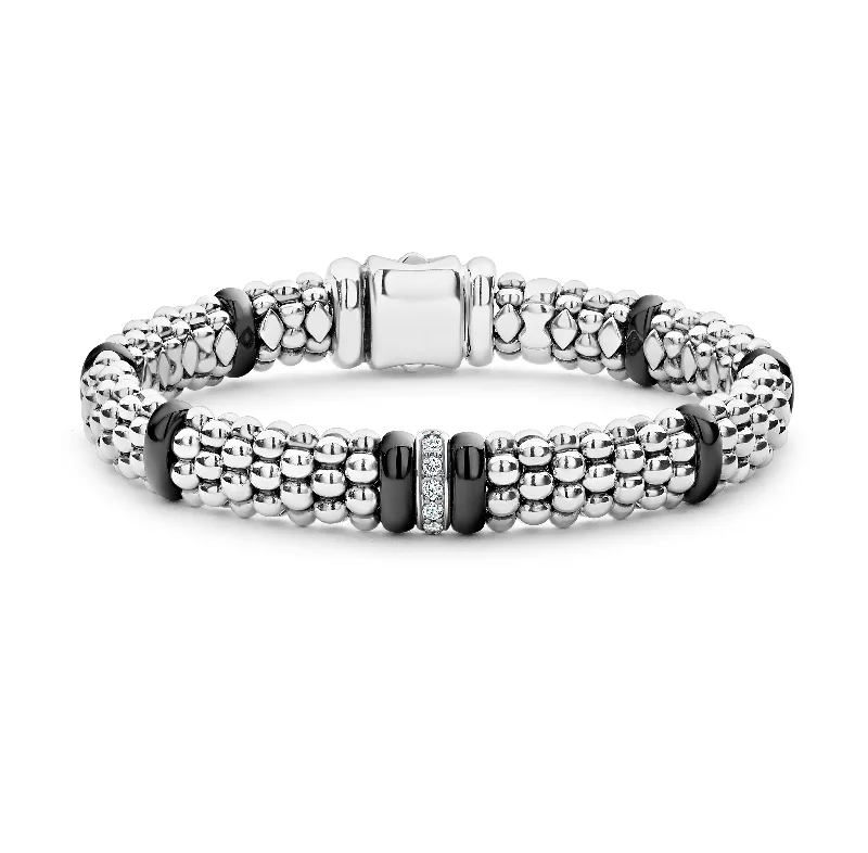 LAGOS Black Caviar Single Station Diamond Bracelet