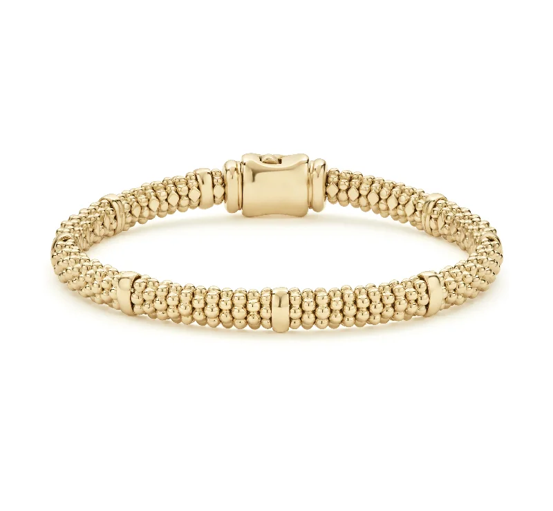 LAGOS Caviar Gold 6mm Station Bracelet