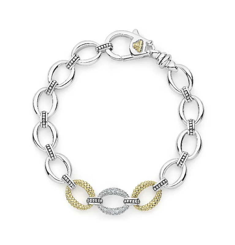 LAGOS Caviar Lux Single Station Diamond Link Bracelet