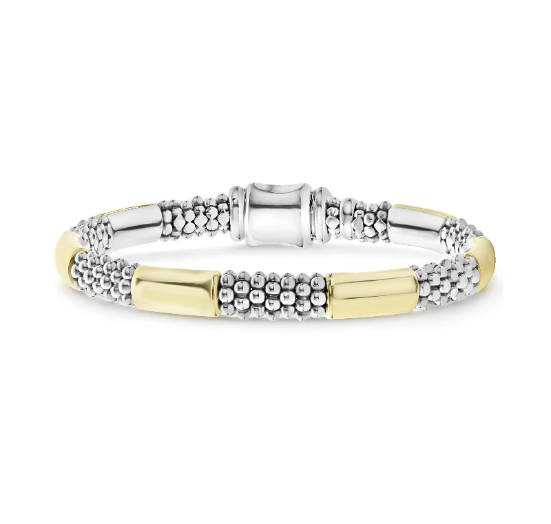 LAGOS High Bar Gold Station Caviar Bracelet