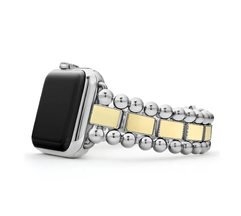 LAGOS Smart Caviar Yellow Gold and Silver Link Watchband, 38mm