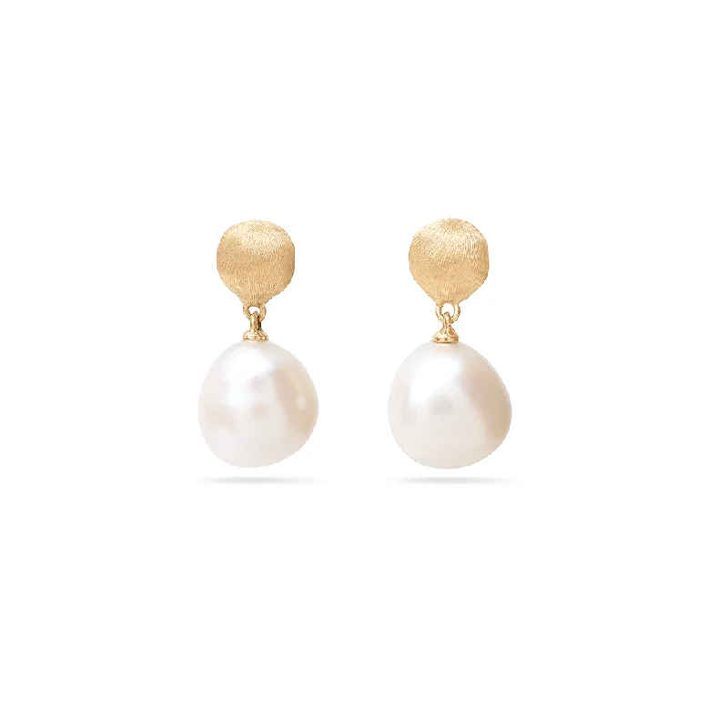 Marco Bicego Africa Yellow Gold Small Pearl Drop Earrings