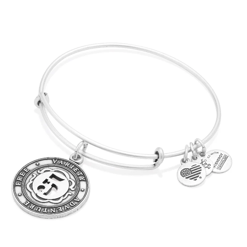 Number 5 Charm Bangle Bracelet