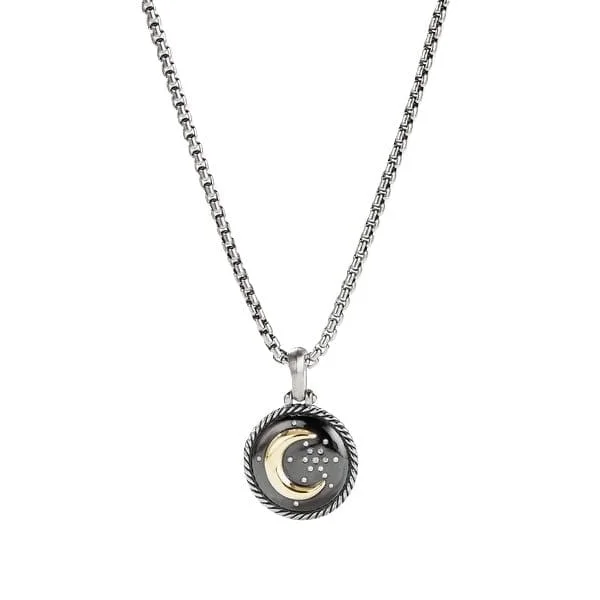 Moon and Star Amulet with Diamonds and 18k Gold