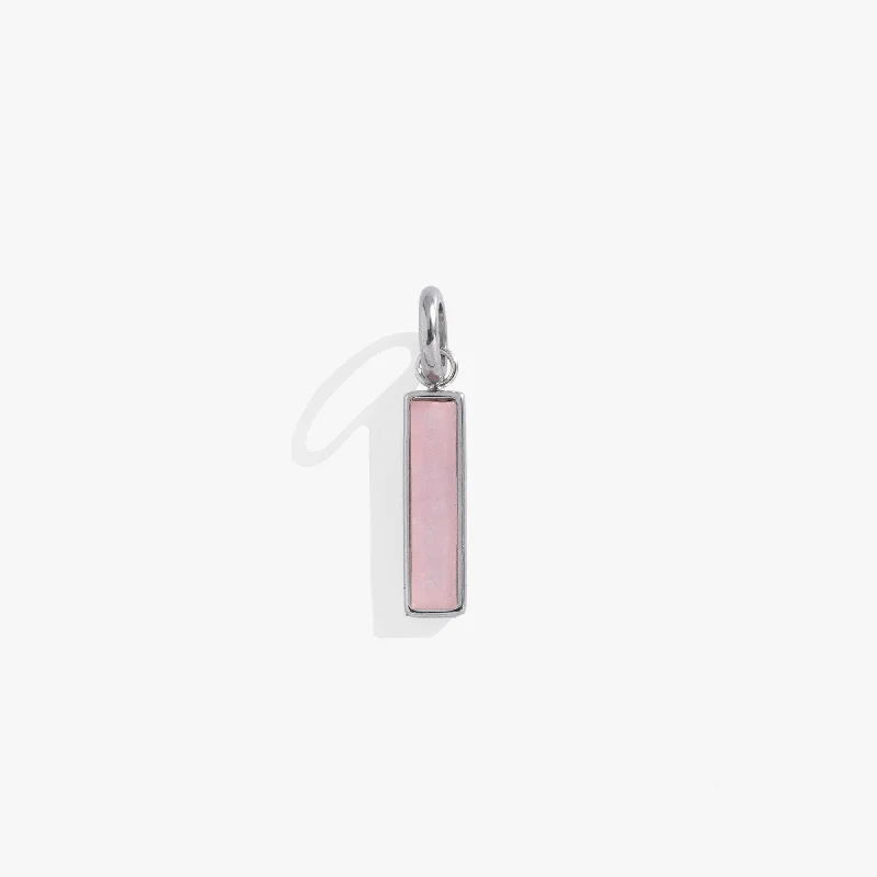 Pink Quartz Gemstone Interchangeable Bar Charm