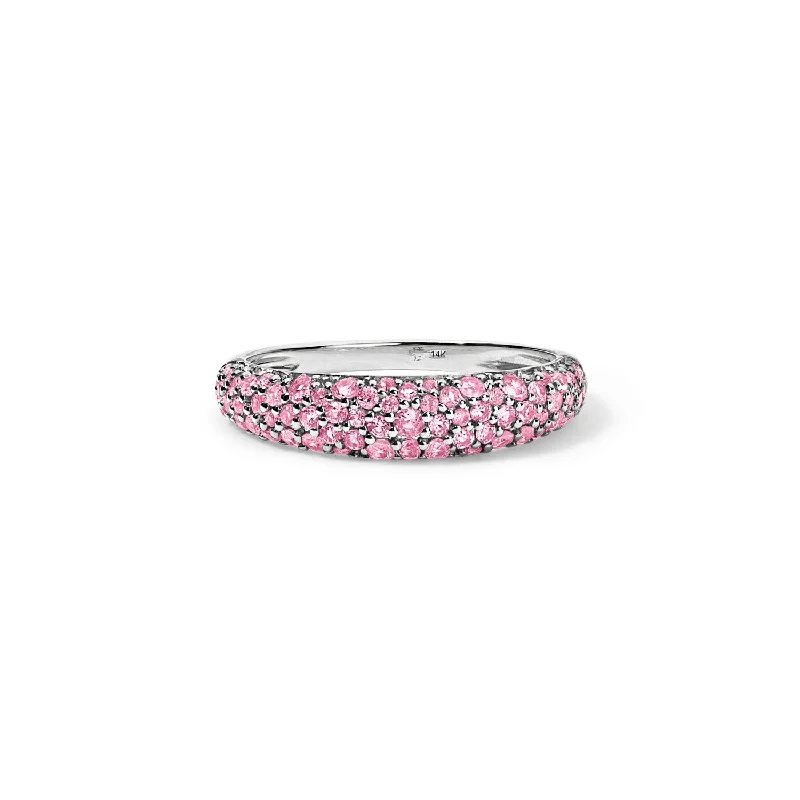 Pink Sapphire Pave Stack Ring