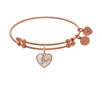 Rose-tone Base Metal Bangle Love Bracelet