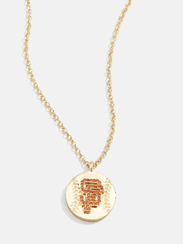 MLB Gold Baseball Charm Necklace - San Francisco Giants