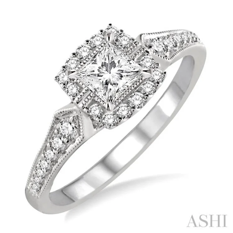 1/5 Ctw Diamond Semi-mount Engagement Ring in 14K White Gold