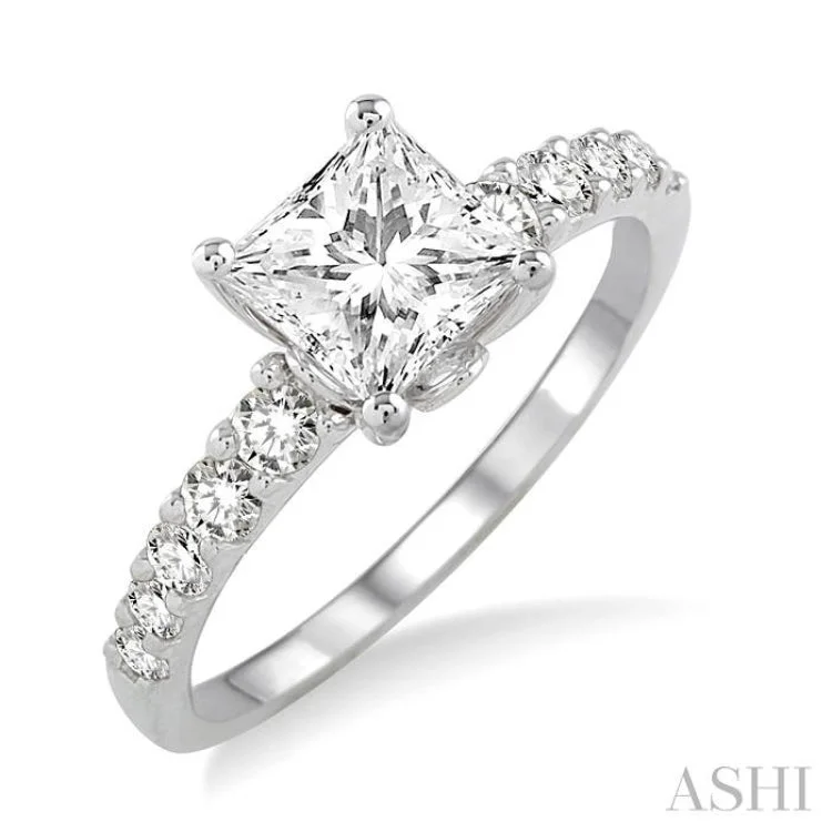 3/8 Ctw Diamond Semi-Mount Engagement Ring in 14K White Gold