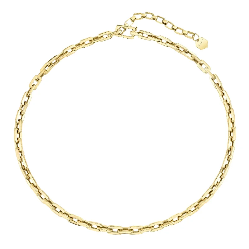 Solid Gold Mini Deco Link Necklace