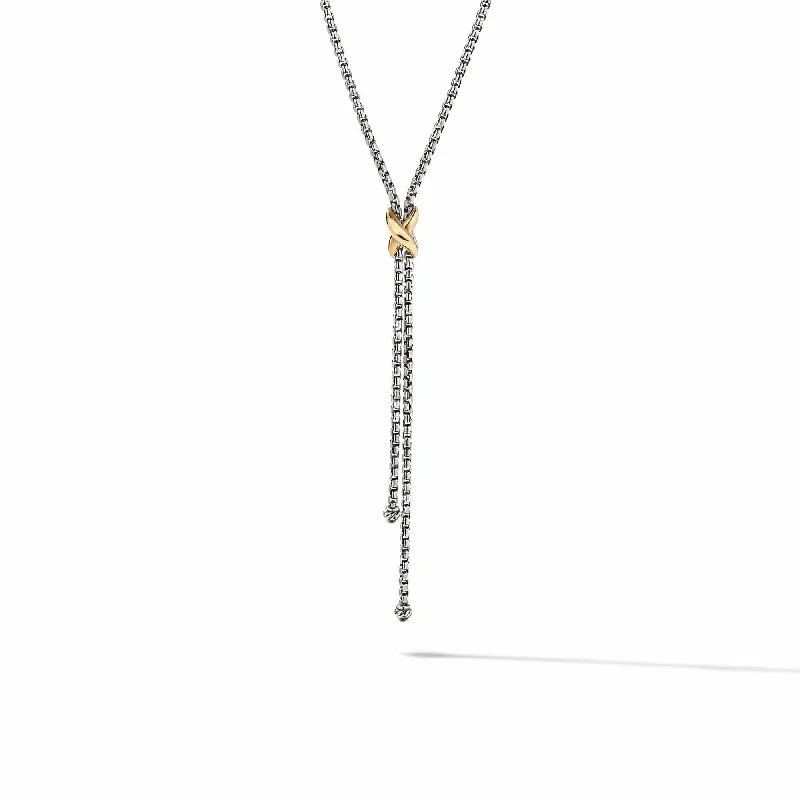 Petite X Lariat Y Necklace with 18K Yellow Gold