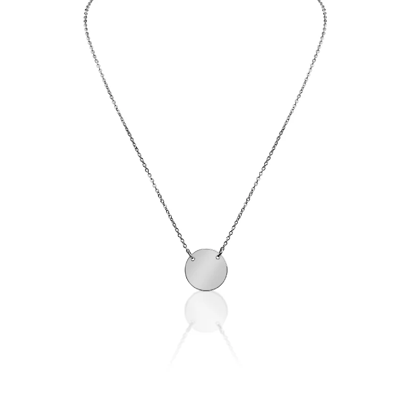 Stainless Steel Blank Circle Necklace / SBB0240