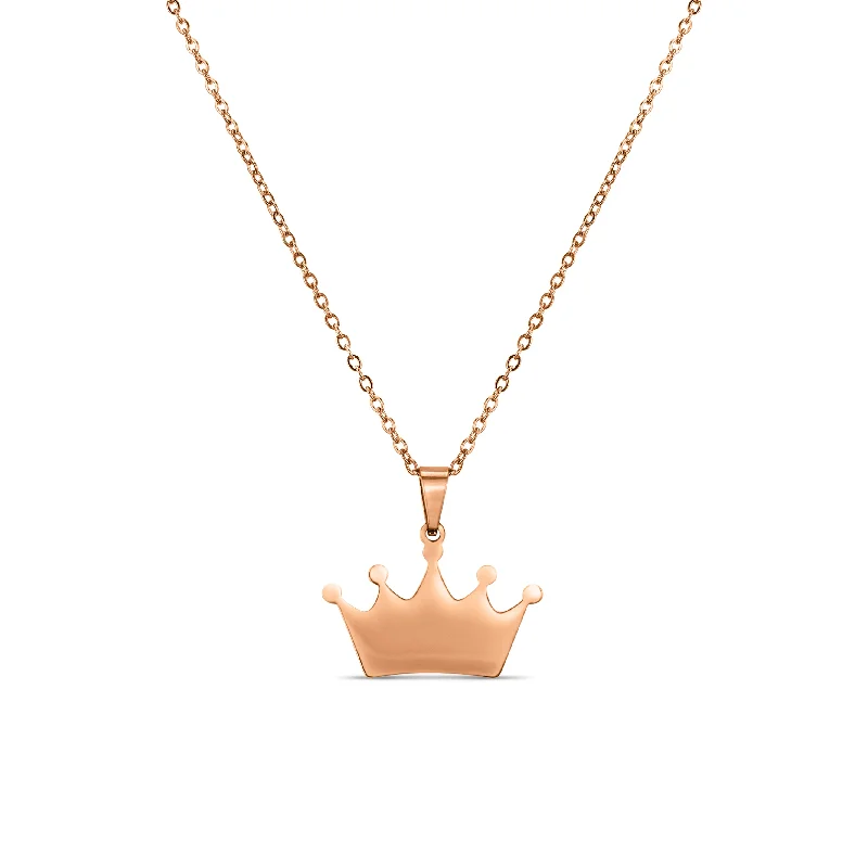 18K PVD Coated Stainless Steel Blank Crown Necklace / SBB0262