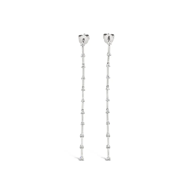 White Gold Diamond Fashion Dangle Earrings