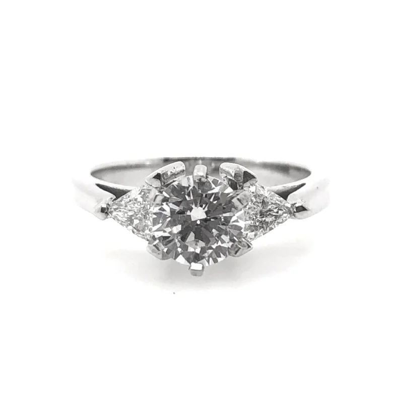 White Gold Three Stone Engagement Ring