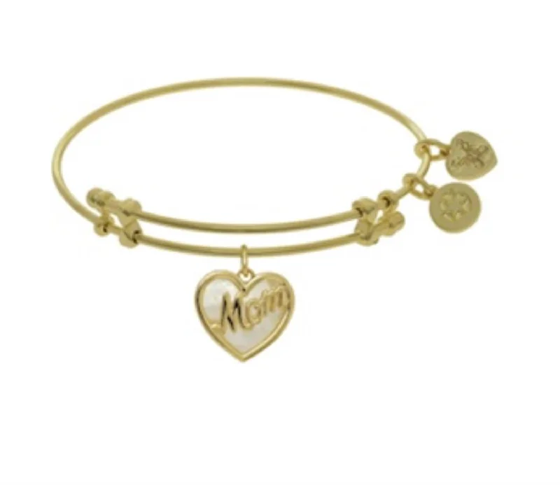 Yellow-tone Base Metal Bangle Mom Bracelet