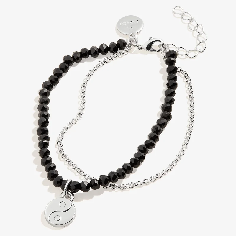 Yin Yang Bead and Chain Bracelet