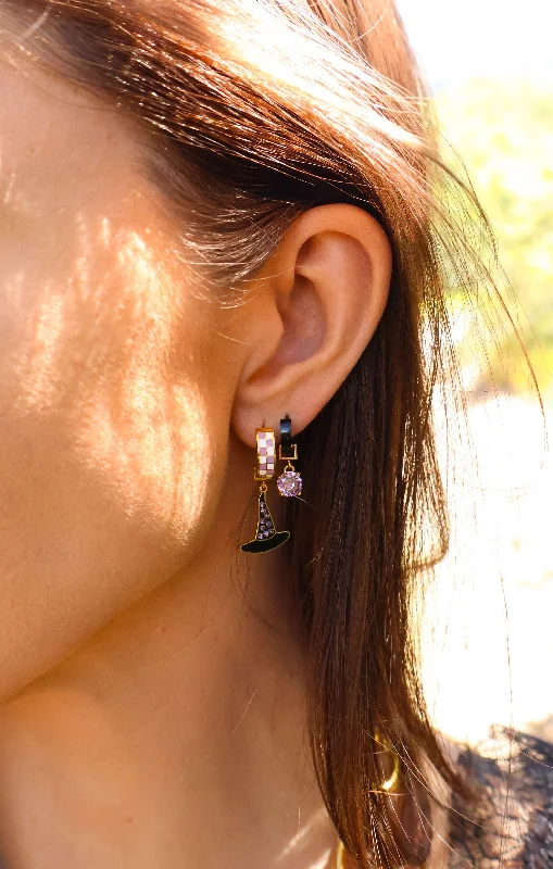 Purple and White Checkered Hoops